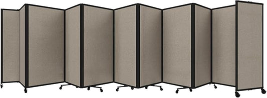 Versare Room Divider 360 Portable Wall Partition | Folding Panels | Large Freestanding Divider | Locking Wheels | Temporary Room Separator