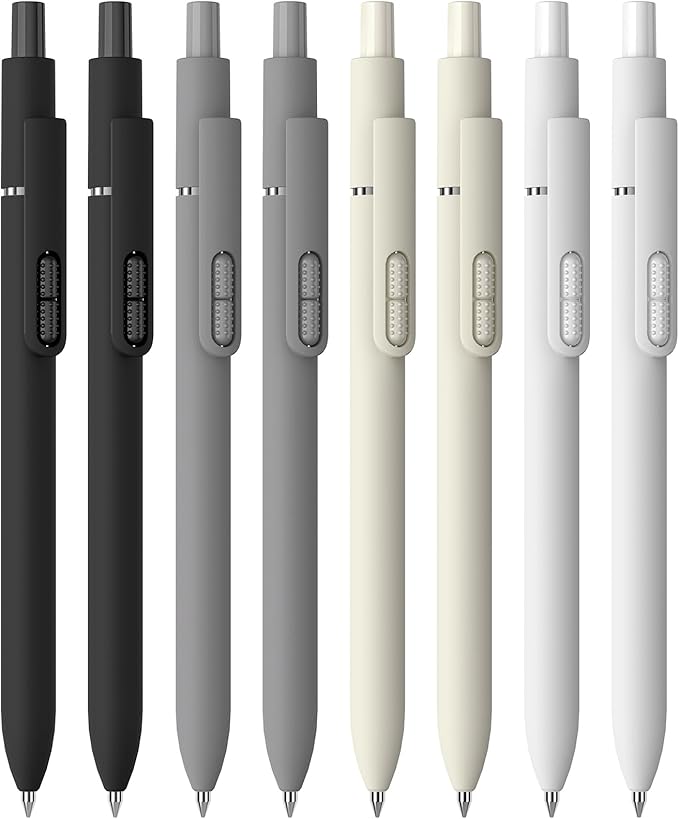 Black Ballpoint Pens, 8Pcs 1.0mm Medium Point Smooth Writing Pen, Quick Dry Black Ink Pens for Journaling, Nurse, Aesthetic Gifts (Classic-8pcs)
