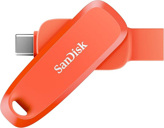 SanDisk 256GB Phone Drive - The 2-in-1 USB for Smartphones, Tablets, and Computers - Thumb Drive with USB Type-C and Type-A Connectors, Nasturtium Orange - SDDDC6-256G-G46NO