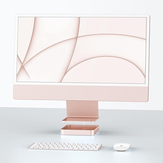 USB C HUB for iMac 24 inch 2021/2023, PULWTOP USB Hub Adapter iMac Accessories for M1/M3 with USB C 10Gbps 3*USB A SD/TF, Docking Station Support Expand M.2 SSD (Not Included), Color not for i.Mac M4