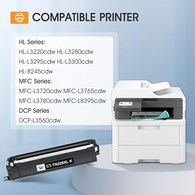 TN229XL TN229 229XL MFC-L3780CDW Toner Cartridges: HL-L3220CDW Compatible for Brother TN229XL TN229 TN 229XL TN-229 HL-L3280CDW HL-L3300CDW HL-L3295CDW MFC-L8395CDW MFC-L3720CDW Printer (5 Pack)