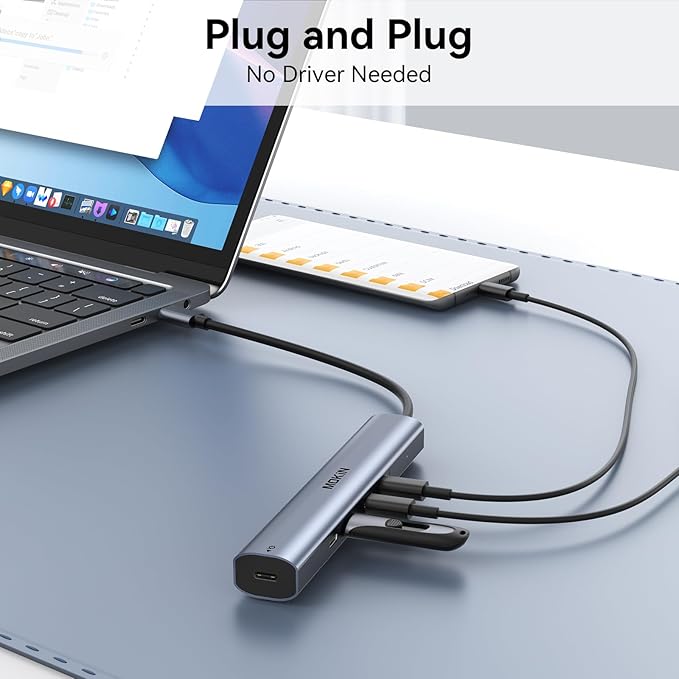 USB C Hub 10Gbps,MOKiN USB C Splitter with 4K@60Hz Video Output,100W PD Charging,Data Transfer,USB4 Multiport Dongle for MacBook Pro,iPad Pro and Type-C Devices