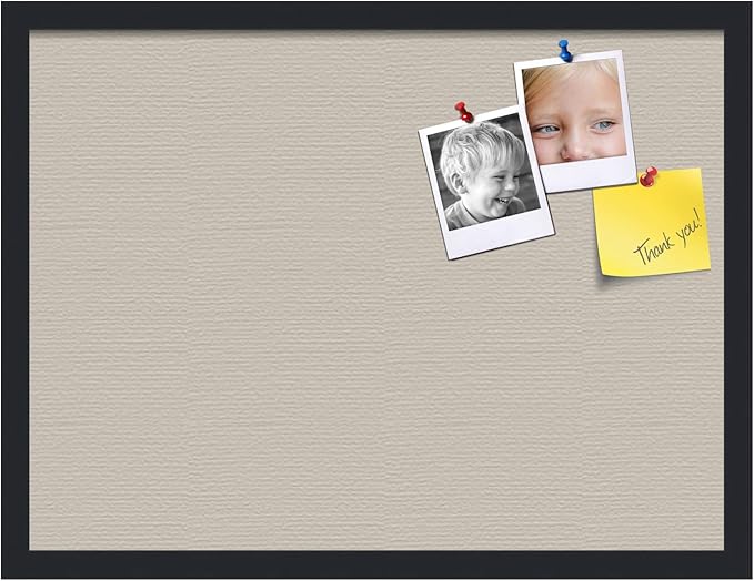 PinPix 24x18 Inch Cork Bulletin Board. This Decorative Framed Pin Board Comes with Desert Pastel Design and a Satin Black Frame. Ideal for Home Office Decor or Message Board (PinPix-1815)
