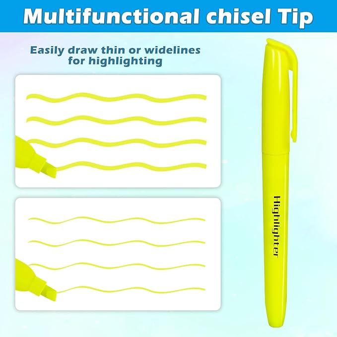 Duchong 108 Yellow Highlighters, Chisel Tip Dry-Quickly Bluk Highlighter Markers, Highlighter Bright Colors for Adult Kids, Office Classroom Must Have, School Supplies for Teachers