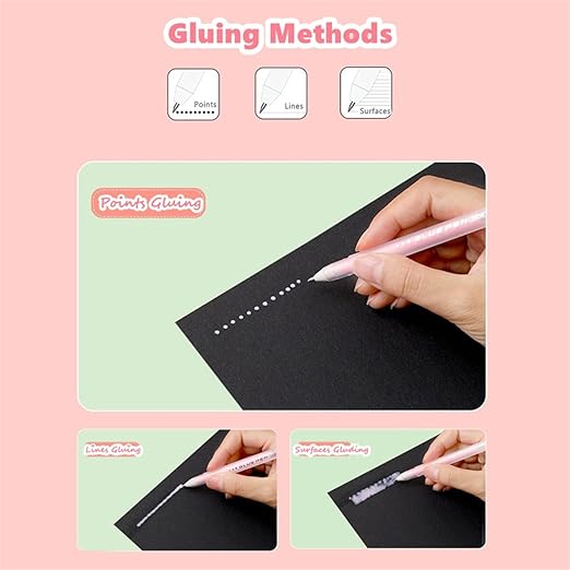 Scrapbook Quick Dry Crafting Glue Set, 6PCS Multi-color Spot Glue Pen for Papercrafts, Handmade Stationery, DIY Foil-Stamping, Back to School Supply, Year 6+