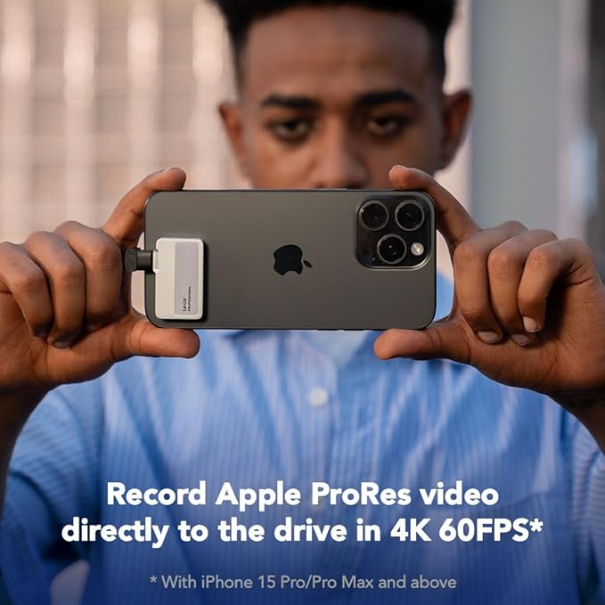 Lexar 1TB Professional Go Portable SSD, Supports Apple 4K 60fps ProRes, Up to 1050MB/s, USB 3.2 Gen 2, Rugged, IP65, Ultracompact, Compatible w/iPhone 15/16, External SSD (LSL400X001T-RNSNU)