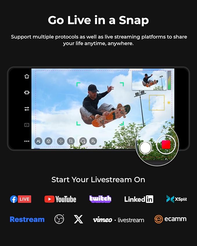 OBSBOT Tail Air NDI Streaming Camera 4K, AI Tracking PTZ Camera with Intelligent APP, Gesture Control, HDMI/USB-C/Wireless Webcam, Video Camera Live Stream for YouTube, Chruch, Worship, Creator, etc.