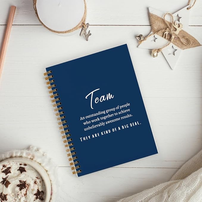 Navy Blue Meeting Notebook for Work, Employee Appreciation Gifts, Team Gifts for Employees, Journals for Writing, Thank You Gifts for Women Men Leader Boss Manager Mentor Coworkers, 5.5"x8.3"