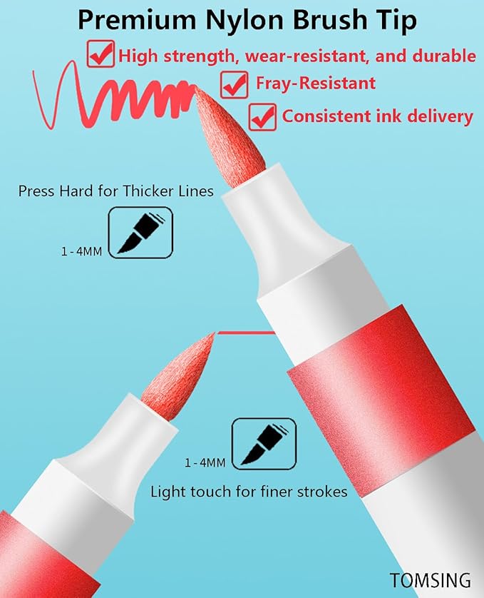 36 Colors Brush Markers Pens,Water-based Ink and Quick-Drying,Painting Supplies Perfect for Plastic Sheets Fabric Bags Ceramics Stone Pottery Wood and Handmade Crafts（36 Colors）