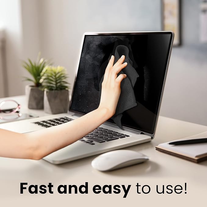 EVEO Electronic Wipes Screen Cleaner - Screen Wipes TV Screen Cleaner Wipes, Computer Screen Wipes, Laptop Screen Cleaner, ipad & Monitor Cleaner, Screen Cleaning Wipes - [90 Wipes + Microfiber Cloth]