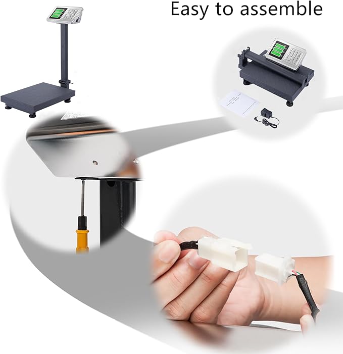 TUFFIOM 220lb Weight Electronic Platform Scale,Digital Floor Heavy Duty Folding Scales,Stainless Steel High-Definition LCD Display, Perfect for Postal Luggage Shipping Mailing Package Price Computing
