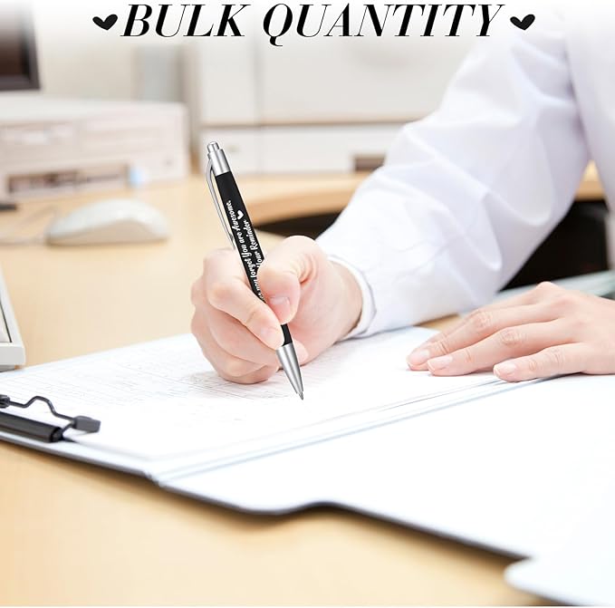 Yeaqee 100 Pcs Inspirational Pens Employee Appreciation Back to School Gifts Motivational Thank You Metal Greeting Quote Ballpoint Pen for Coworker Teacher(Black,Positive)