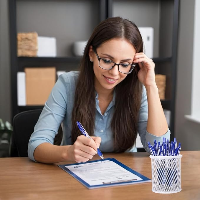 Blue Gel Pens Bulk 30 Pack Blue Pens Fine Point Smooth Writing No Smudge, CLOUD TOUCH Grip 0.7mm Gel Ink, Retractable Rollerball Pens for Server Office School, Lapiceros (BLUE)