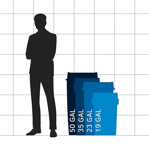 23 Gallon Blue Square Commercial Trash Can