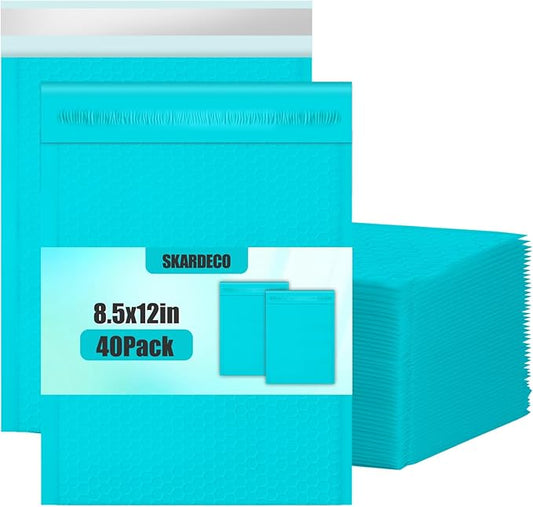 Bubble Mailers 8.5x11inch 40Pack Teal Bubble Mailers Self-Seal Padded Mailing Envelopes Bubble Opaque Padded Mailer for Small Businesses to Package and Mail Jewelry Cosmetics#2
