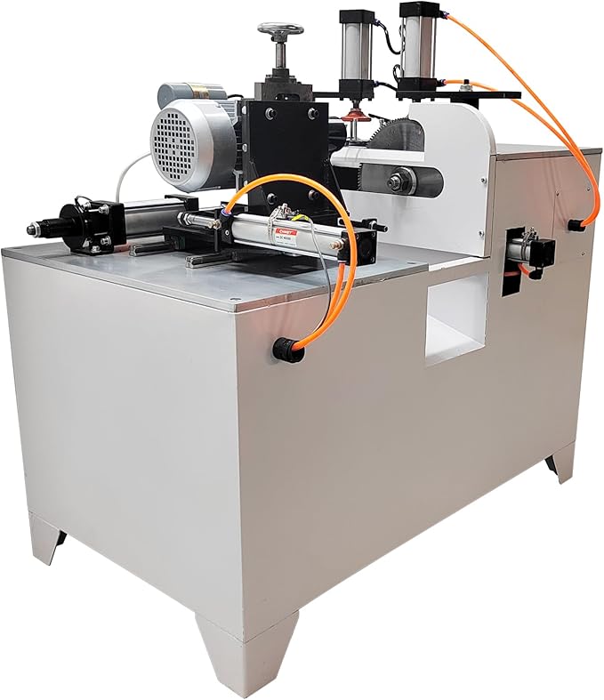45° Corner Cutting And Punching Machine 220V 5-40mm Drilling Depth with 2 Spindles 8-inch Alloy Saw Blade Woodworking Drilling Tool for Wood Aluminum 1.5KW