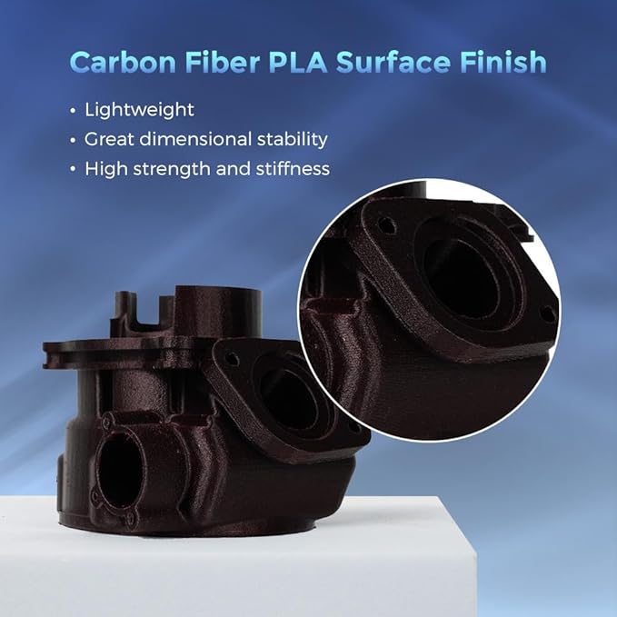 FLASHFORGE Carbon Fiber PLA Filament 1.75mm, Carbon Fiber Reinforced PLA 3D Printer Filament, 1KG Spool Dimensional Accuracy +/- 0.02mm, High Strength & High Abrasion-Resistance (PLA-CF Marsala)