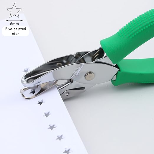 Handheld Star Shape Hole Punch, 1/4 Inch Hole Size, Craft Paper Puncher, Single Pack, Ideal for DIY Projects and Office Use
