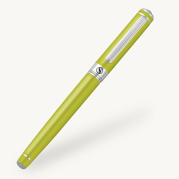 Scriveiner Light Green Rollerball Pen - Stunning Luxury Pen With Chrome Finish, Schmidt Ink Refill, Best Roller Ball Gift Set for Men & Women, Professional, Executive Office, Nice Pens
