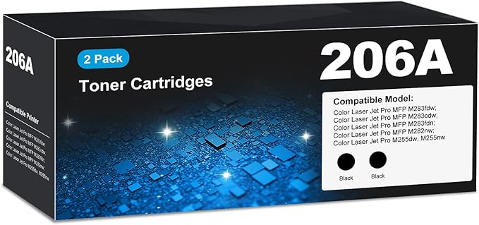 206A Toner cartridges Black for Color Laser Jet Pro MFP M283fdw M283cdw M255dw M255nw M283fdn M282nw