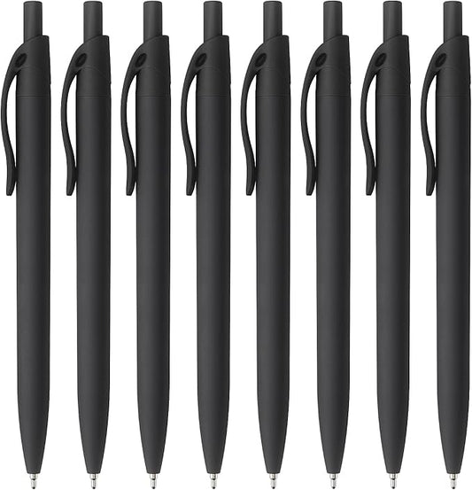 Bribobo 8 Pack Ballpoint Pens Retractable No Bleed Black Click Pens, Medium Point, Smooth Ink, 1.0 MM Black Ink
