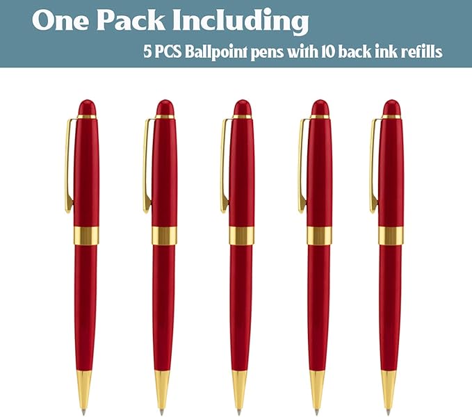 Ancolo Personalized Business Ballpoint Pens-Medium Point Nib - Quality Pens Metal Body no plastic, Engraving With Your Name/Message Corporate Executive Gift for any occations