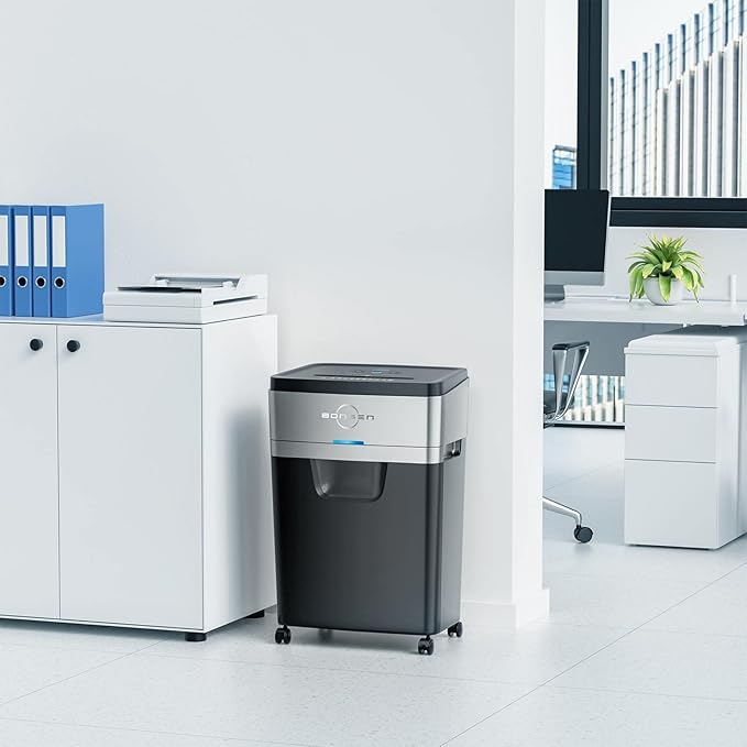 BONSEN Paper Shredder, 20-Sheet 60 Mins Nonstop Heavy Duty Paper Shredder for Office, 60dB Ultra Quiet Cross-Cut Shredder with 6.6 Gals Basket, Anti-Jam CD and Credit Shredder for Home Office (S3104)