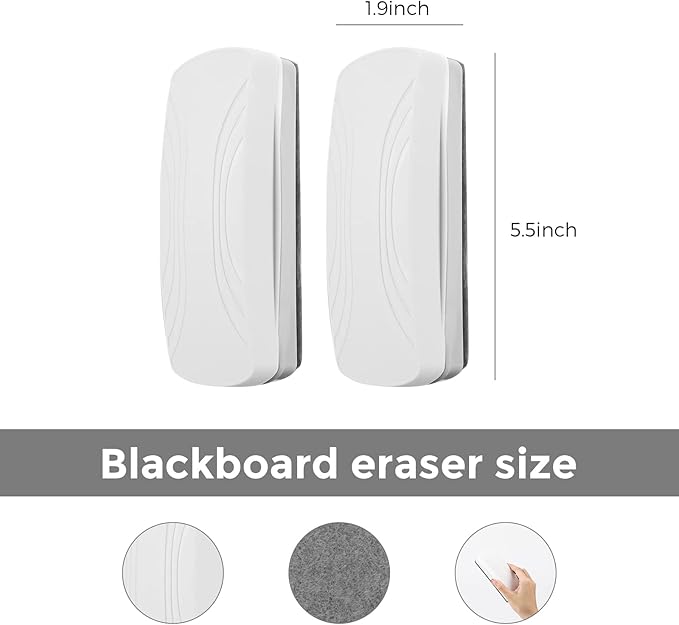 Ddaowanx Whiteboard Eraser, Magnetic Dry Erase Eraser, Glass Board Eraser,School and Office Supplies (4 Pack/White)