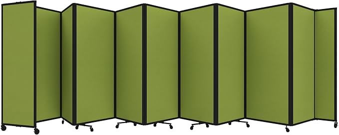 Versare Room Divider 360 Portable Wall Partition | Folding Panels | Large Freestanding Divider | Locking Wheels | Temporary Room Separator