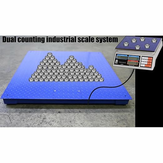 Liberty Scales LS-700-DC Dual Counting Smart Weighing Scale Systems, Size 60" x 60" (5' x 5') - C-Scale (33 lb x .001 lb) / Floor Scale 5000 lb x 1 lb