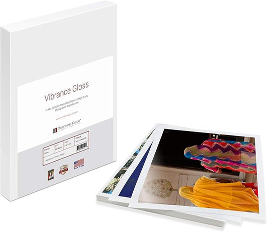 Vibrance Gloss Photo Printer Paper 10 mil 255 gsm Glossy Finish Premium Photo Paper Sheets 13 inches x 19 inches 50 sheets Works with All Inkjet Printers Including Professional Makes and Models