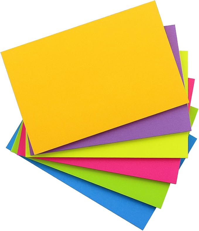 Sticky Notes 4x6, 6 Color Bright Colorful Sticky Pad, 6 Pads/Pack, 45 Sheets/Pad, Self-Sticky Note Pads