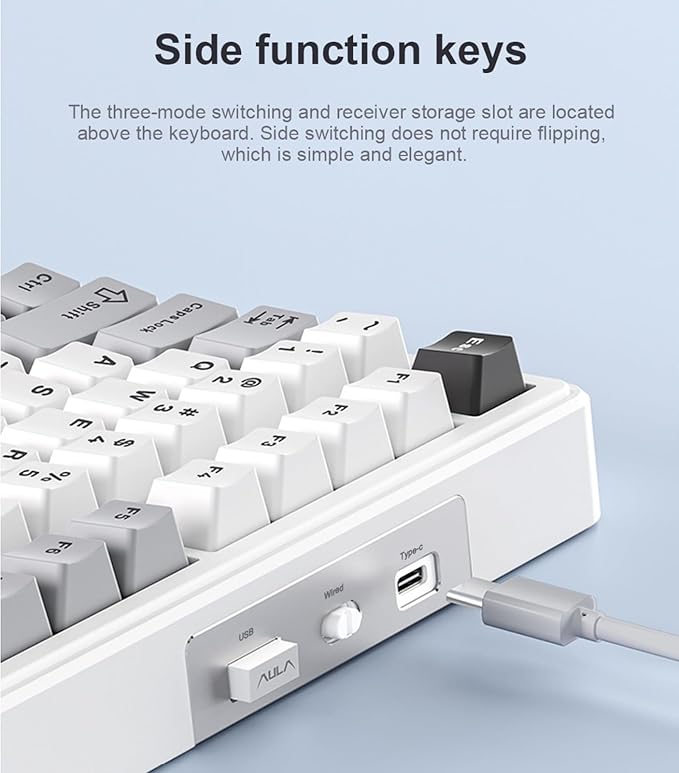 x Aula F99 Pro Wireless Mechanical Gaming Keyboard, Hot Swappable Custom Cream Keyboard with RGB Backlit, Pre-lubed Linear Switches, Gasket Structure PBT Keycaps Blutooth Keyboards for PC Xbox