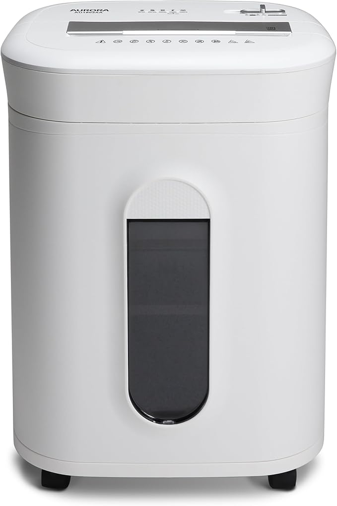 Aurora AU1802XA Anti-Jam 18-Sheet Crosscut Paper and CD/Credit Card Shredder/ 6-Gallon Pullout Basket / 60 Minutes Run Time