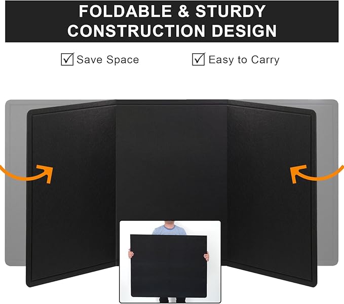 Extra Large Bulletin Board, 96 X 48 inches Cork Board with 30 Pushpin, 8' x 4' Felt Cork Board Notice Pin Board, Self-Adhesive Vision Board Mood Board Foldable Photo Board for Wall - Black