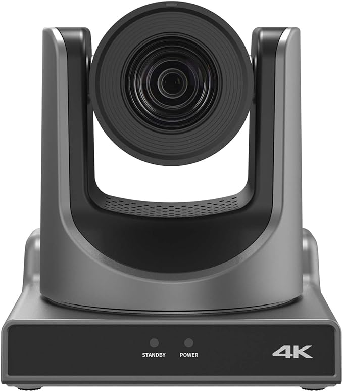NDI PTZ Camera,4K 20X Optical Camera with IP Live Streaming with Simultaneous 3G-SDI and USB Video Output and Auto-Tracking/Zoom Video/POE/4K Full UHD for Conferences, Church, Teaching