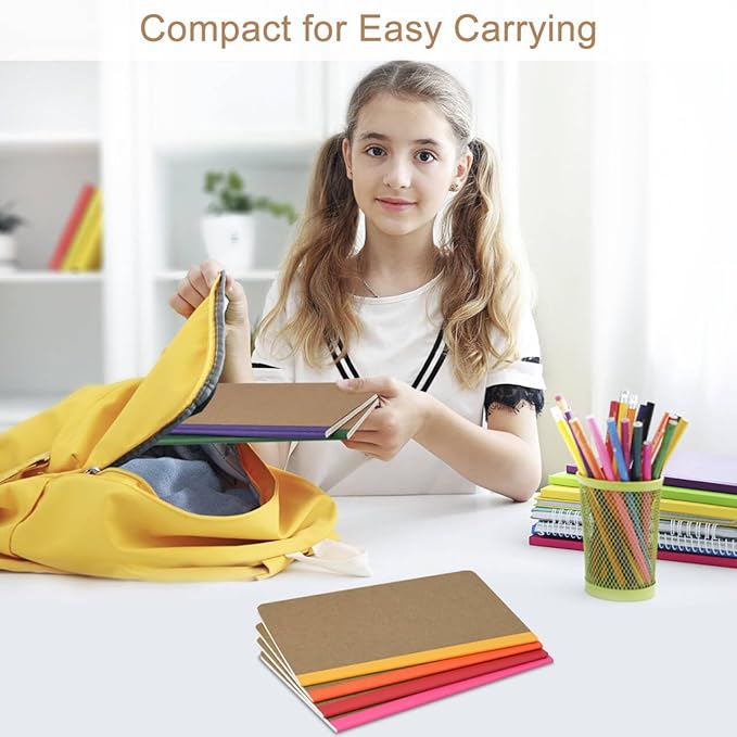 ZCZN 50 Pack Colorful Lined Notebooks Bulk, A5 Journals with 10 Colors, 60 Pages/30 Sheets, 8.3x5.5 Inch, College Ruled Paper, Travel Writing Journal Notebooks for Work,School(50 pack,10 colors)