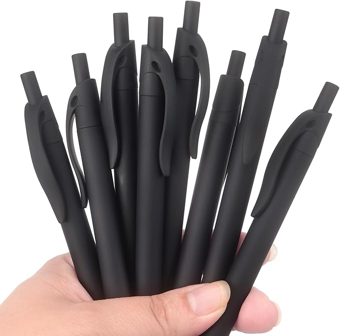 Bribobo 8 Pack Ballpoint Pens Retractable No Bleed Black Click Pens, Medium Point, Smooth Ink, 1.0 MM Black Ink
