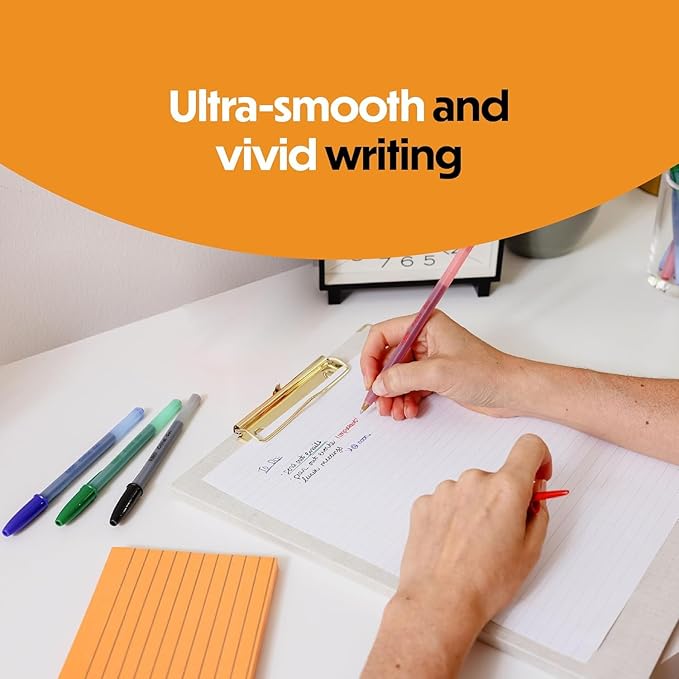 BIC Cristal Gel Pens Medium Point (0.7 mm) Ultra Smooth Long Lasting Writing, Assorted Color Gel Pens, 12-Count