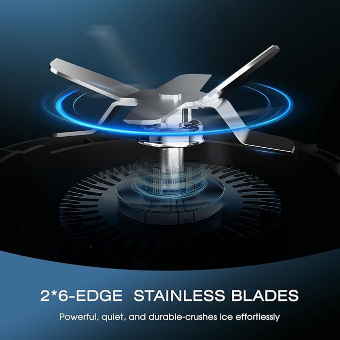 Nahida Blender for Smoothies, 1200W Smoothie Blender for Ice Crushing, Blenders with (2) 6-Fin Blades, Personal Blenders for Kitchen with 23oz, 32oz, 37oz Easy Go Cups for Juices, Silver