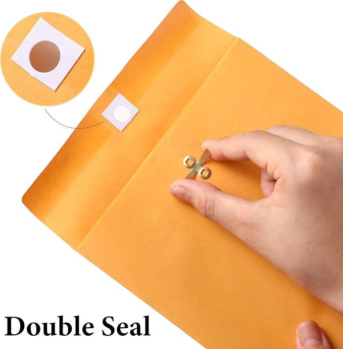 Ctosree 120 Pcs Manilla Envelopes Clasp Envelopes Bulk Brown Kraft Catalog Letter with Clasp Closure and Gummed Seal 28lb Heavyweight Paper (6 x 9 Inch)