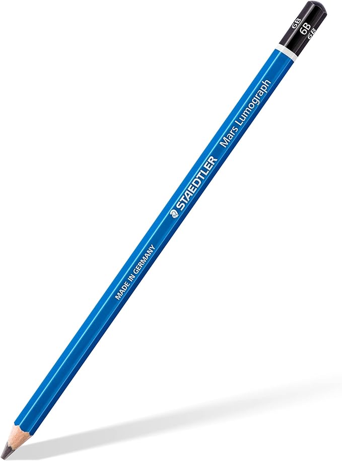 STAEDTLER Mars Lumograph Art Drawing Pencils (Graphite, 12 Pack in Metal Case) with Double Hole Pencil Sharpener