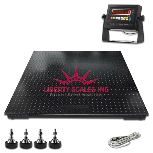 Liberty LS-800-4X5 NTEP Certified (Legal for Trade) Industrial Floor Scale | 48" x 60" | Capacity of 10,000 lbs x 2 lb + Black