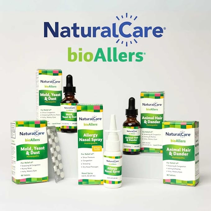 NaturalCare Homeopathic Allergy Nasal Spray by bioAllers, 1 Fl Oz | May Help Relieve Sinus Pressure, Congestion, Sneezing, Runny Nose & Itchy, Watery Eyes