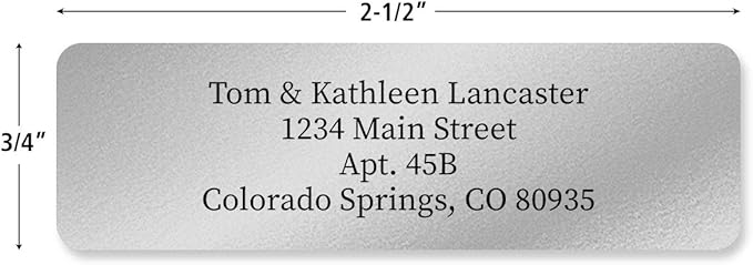 Personalized Return Address Labels, Roll of 500 Silver Foil Self-Adhesive Labels Without Dispenser, Customize with Name & Shipping Address, Colorful Images