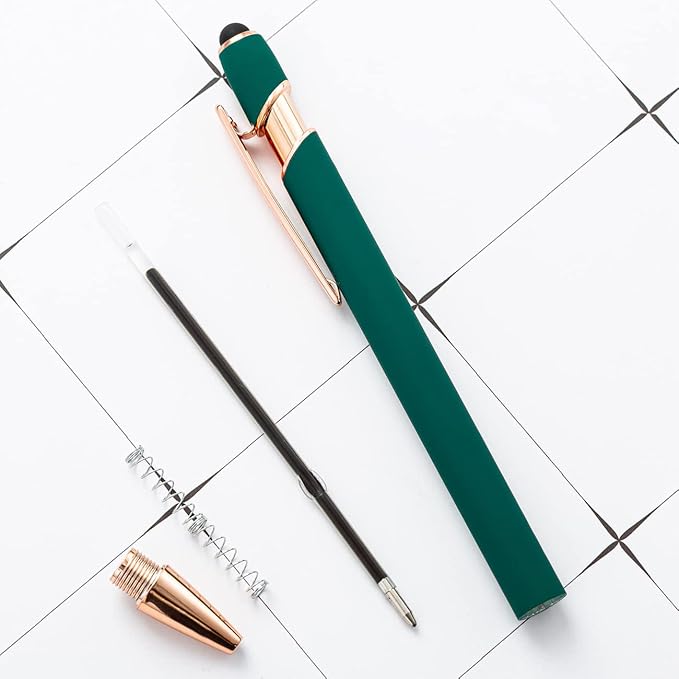 Custom Engraved Ballpoint Pens Bulk, Personalized with Name/Logo, Black or Blue Ink, Smooth Writing for Office, School, Business, Church, Reunion Grass 10 Pcs