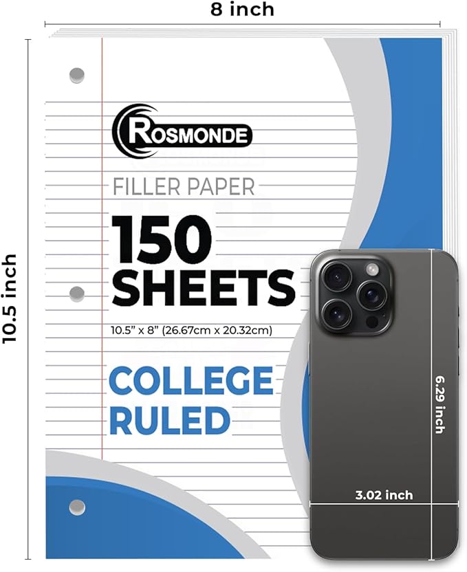 576 Pack (Pallet) Loose Leaf Paper Bulk, 86400 Sheets, College Ruled, Pallet of Filler Paper, 150 Sheets/Pack, 8 x 10.5",3 Hole Punched, 56 Gsm Thick Paper, School & Office, 4-7 Days Transit