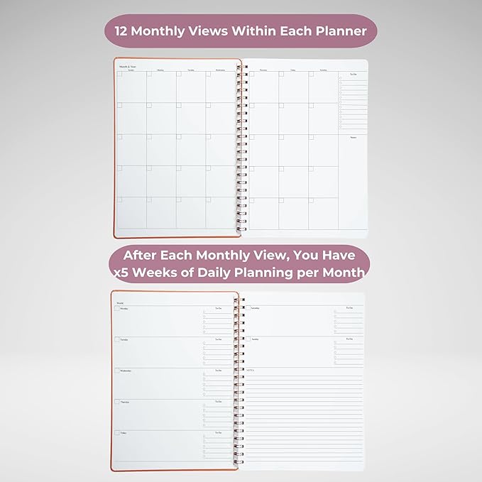 | Ultimate Yearly, Daily, Weekly, Monthly Planner | 8.25" x 11.75" | To Do List Notebook for Work | Simple Design | Multiple Layouts | Academic Planner and Organizer Notebook (Evergreen, Yearly Planner - Portrait)