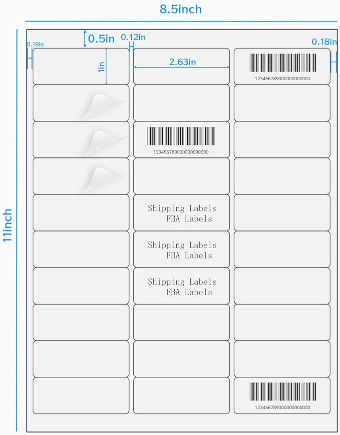 STARLIBOO Transparent Stickers Labels - 1" x 2-5/8" Address Labels Mailing Stickers for Laser/Inkjet Printer 8.5"×11"- 20 Sheet