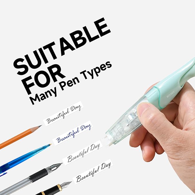 White Correction Tape, Retractable Refillable Correction Tape, With Smooth Pull Out Tape Applicator, Aesthetic Cute Correction Pen for Office Supplies